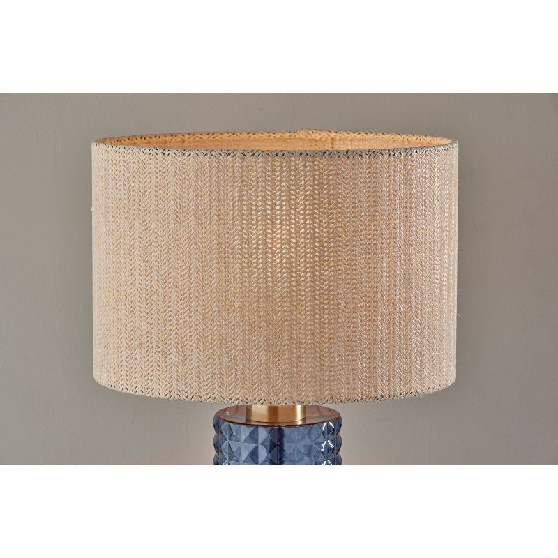 Glass Delilah Table Lamp Antique Brass/Blue - Adesso, 6 of 7