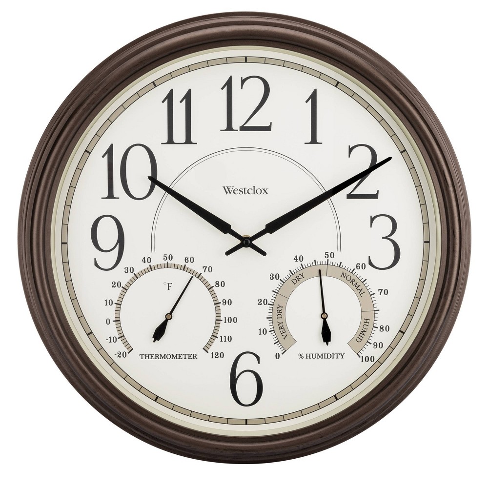 Photos - Wall Clock 20" Indoor and Outdoor  - Westclox: Modern Analog, Shatter-Resis