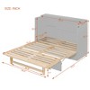 Full/Queen Size Foldable Wooden Murphy Bed Wall Bed Fame with Large Drawer- ModernLuxe - 3 of 4