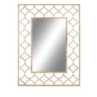 50" x 38" Modern Quatrefoil Iron Wall Mirror - Olivia & May
