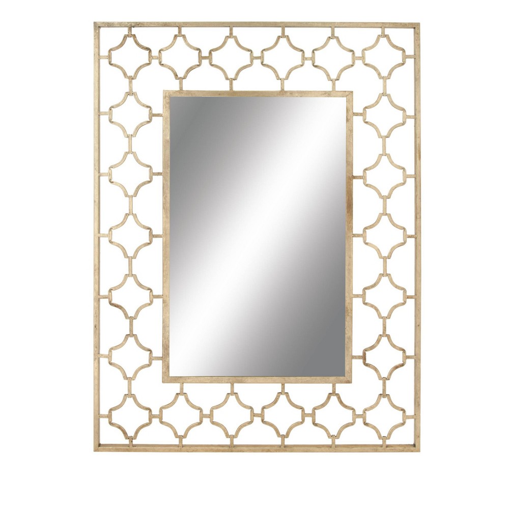 Photos - Wall Mirror Metal Quatrefoil  Gold - Olivia & May