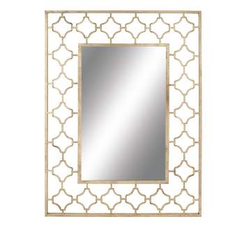 Metal Quatrefoil Wall Mirror Gold - Olivia & May