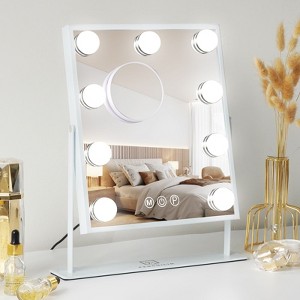 HOMLUX LED Vanity Makeup Mirror - 3 Color Lights, Detachable 10X Magnification, Smart Touch - 1 of 4