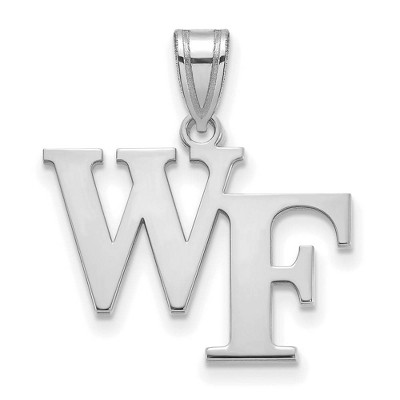 Black Bow Jewelry 14k White Gold Wake Forest Demon Deacons NCAA Medium Pendant