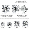 925 Sterling Silver CZ Stud Earrings: 2mm-7mm & 8 Color Options, White Gold Plated - 2 of 4