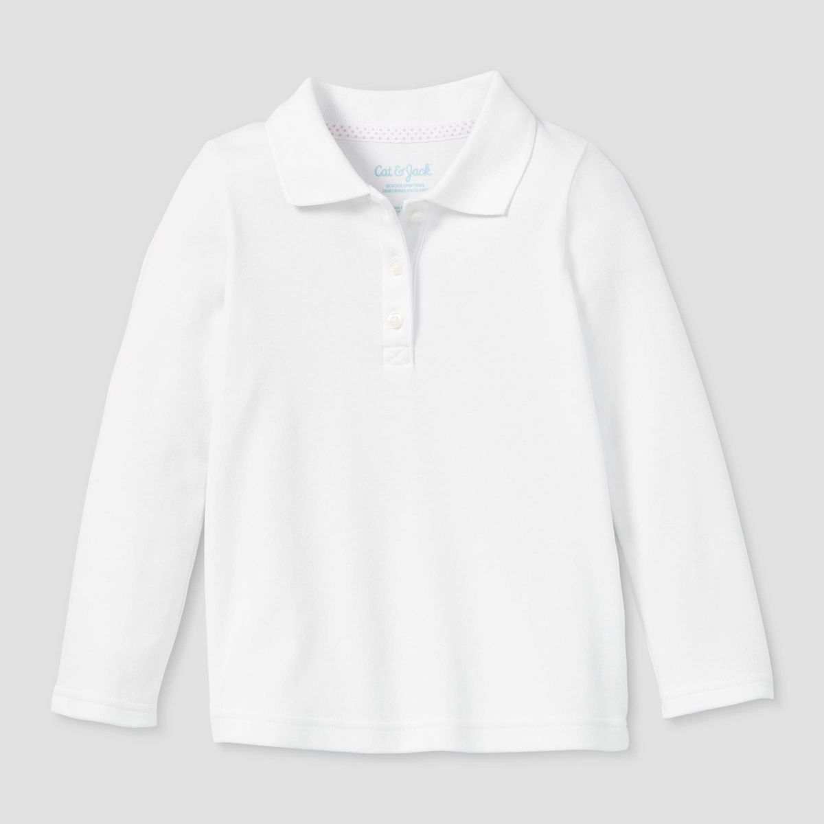 Toddler Girls' Long Sleeve Interlock Uniform Polo Shirt - Cat & Jack™