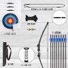 45" Youth Recurve Bow Set for Beginners, Includes 9 Arrows & 4 Targets, Outdoor Backyard Game Gift for Ages 8-16 - 3 of 4