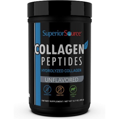 Superior Source Collagen Peptides, Grass-Fed, Unflavored, Hair, Skin & Joint Support, 12.7 oz