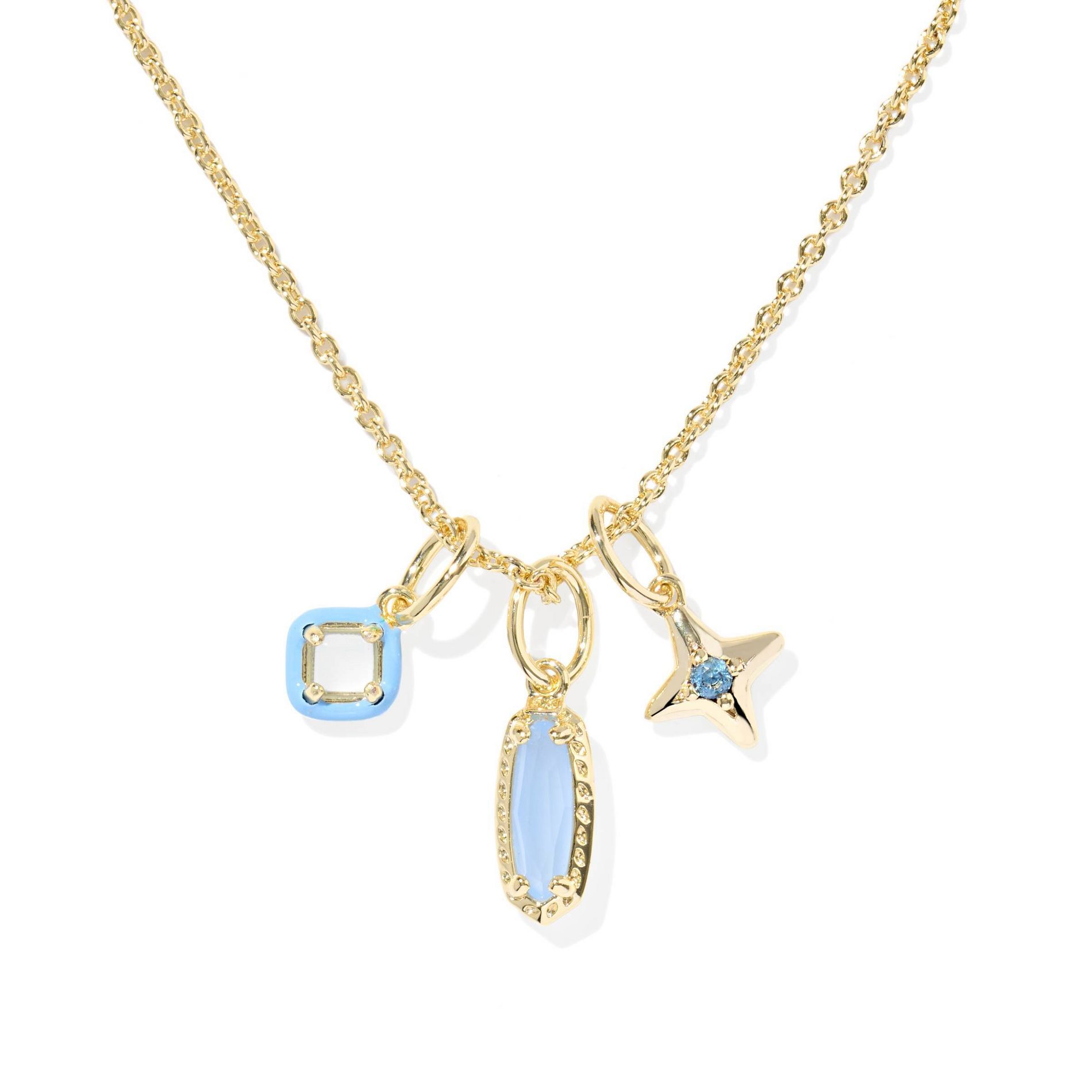 Kendra Scott Emma Charm Pendant Necklace - Gold/Light Blue