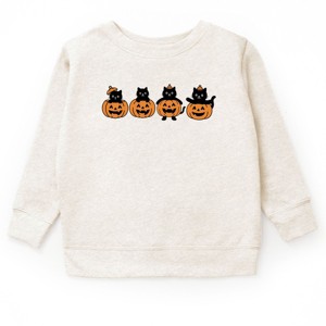 Four Black Cats Pumpkins - Toddler Graphic Sweatshirt and Youth Graphic Sweatshirt - 1 of 2