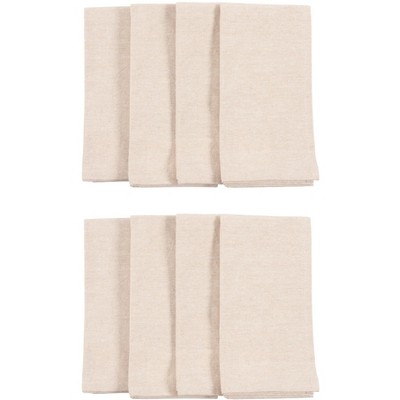 Beige Chambray Recycled Cotton Dinner Napkins Set of 8