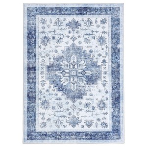 Garvee Soft Floral Area Rug-Stain Resistant-Non Slip Indoor Thin Carpet for Under Dining Table, Bedroom, Nursery Home Office - 1 of 4