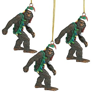 Design Toscano Bigfoot, the Yeti Holiday Ornaments: Set of Three - 1 of 4