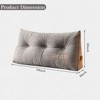 Bekrvio Velvet Wedge Headboard Pillow, Bed Rest Reading Backrest Cushion with Removable Cover & Side Pockets for Daybed & Couch - 2 of 4