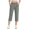 Capris for Women with Pockets Elastic Waist Dressy Casual Hiking Golf Capri Pants - 2 of 4