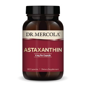 Dr. Mercola Astaxanthin, 90 Servings (90 Capsules), Dietary Supplement, 4 mg Per Capsule, Provides Antioxidant Power for Overall Health, Non-GMO - 1 of 4