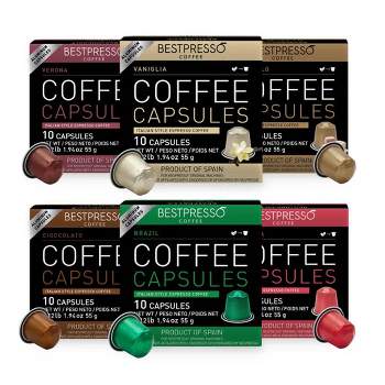 Bestpresso Coffee Variety Pack for Nespresso OriginalLine Machines - 120 Pods of Certified Genuine Espresso, a Mix of Flavored and Dark Roast