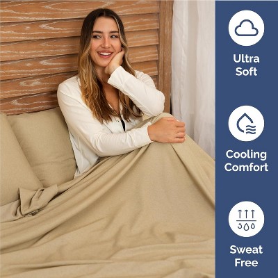 Heathered Tan Twin Microfiber Deep Pocket Sheet Set