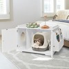 Tangkula Large Side Table Furniture Wooden Cat Litter Box Enclosure Magazine Rack - 2 of 4