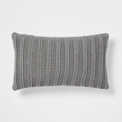 Chunky knit hot sale lumbar pillow