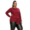 L I V D Women's Hacci Waist Tie Sweater - 2 of 3