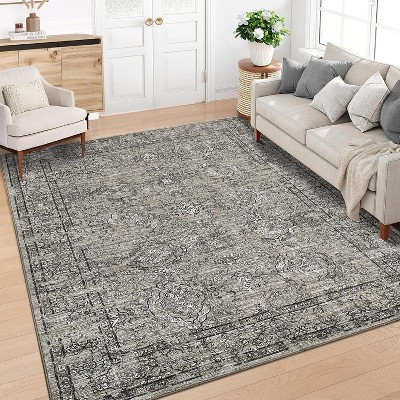 Hallway Runner Rug Machine Washable Vintage Distressed Rug Indoor Carpet