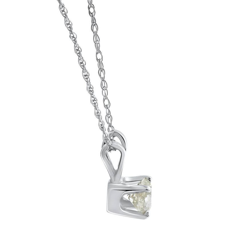 Pompeii3 3/4CT T.W. Diamond Studs & Solitaire Necklace Set in 14k White or Yellow Gold, 2 of 6
