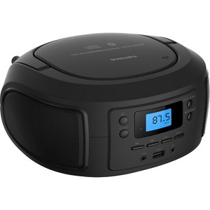 PHILIPS Portable CD Player Boombox with Bluetooth – Dynamic Bass Boost, FM Radio, USB/Aux Input, Compact Design - 1 of 4