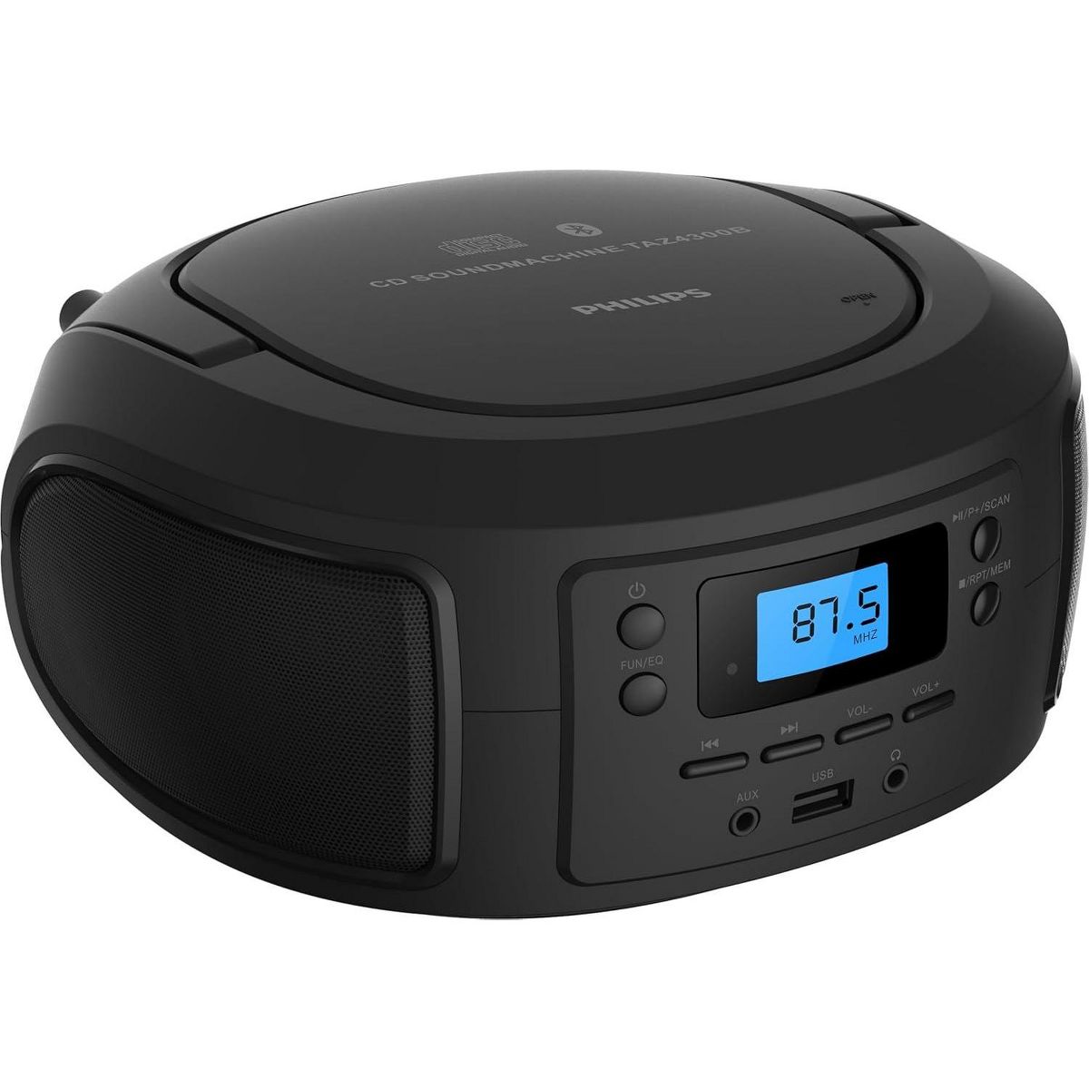 PHILIPS Portable CD Player Boombox with Bluetooth – Dynamic Bass Boost, FM Radio, USB/Aux Input, Compact Design