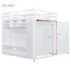 Full Size Loft Bed with LED Lights, Solid Wood Loft Beds with Drawers, Shelves, High Loft Bed with TV Cabinet and Wardrobe - 4 of 4
