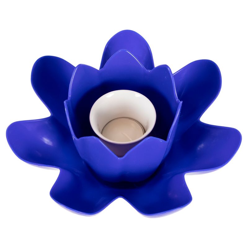 Swimline HydroTools Swimming Pool or Spa Floating Flower Candle Light 7.5" - Blue, 3 of 5