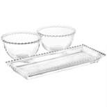 Gibson Home Sereno 3 Piece Glass Serving Platter and Bowl Set