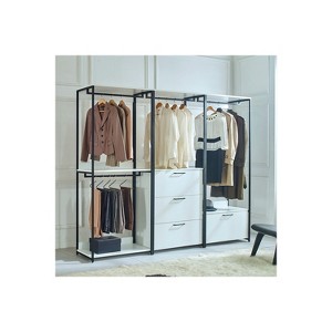 HomeStock Fiona White Freestanding Walk in Wood Closet System with Metal Frame - 1 of 4