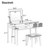 NicBex Vanity Desk with Mirror 43.3" Vanity Table with Flip-top Mirror, Classic Wood Makeup Vanity with 3 Drawers and 1 Upholstered Stool - 2 of 4