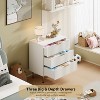 Coolmee 3 Drawer Dresser for Bedroom, Fluted Modern Nightstand with Deep Drawers, Chest of Drawers with Wide Top, Wooden Dresser Organizer, Side Table - 4 of 4