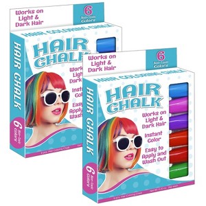 The Pencil Grip Hair Coloring Chalk 6 Colors Per Pack 2 Packs (TPG682-2) - 1 of 4