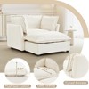 Upholstered  Chenille Accent Chair with Movable Ottoman, Modern Armchair Sofa with Wide Seat and Curved Armrests, Cozy Accent Chair for Living-Koiai - 3 of 4