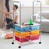 Costway 6 Drawer Rolling Storage Cart w/Hanging Bar Office School Organizer Yellow\Black\White - image 4 of 4