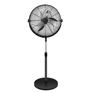 BestParts High Velocity Pedestal Fan, Standing Floor Fan with 3-Speed Settings, Industrial Air Circulator for Garage Workshop, 18 Inch, Black Metal - 1 of 4