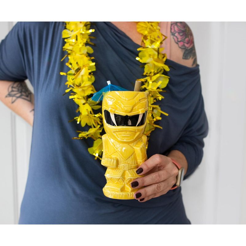 Beeline Creative Geeki Tikis Power Rangers Yellow Ranger Ceramic Mug | Holds 15 Ounces, 3 of 7
