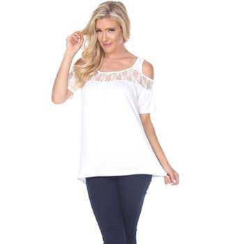 Women's Cut Out Shoulder Bexley Tunic Top - White Mark
