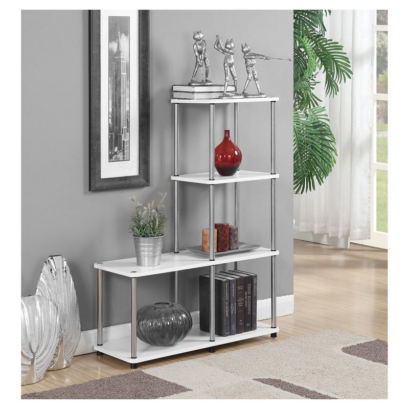 41.75" Designs2Go 4 Tier Multi Shelf L Bookshelf - Breighton Home, 4 of 5