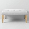 Upholstered Tufted Bench with Rubberwood Legs, Fabric Dining Bench for Bedroom, Entryway, Living Room, or Dining Room, 250 LBS Capacity - 2 of 4
