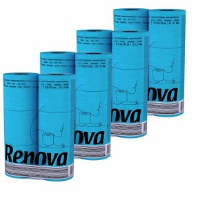 Evideco French Home Goods 3-Ply 140-Sheet Blue Toilet Paper Refreshing Nautical Bulk Sandalwood-Scented Rolls - 1 of 4
