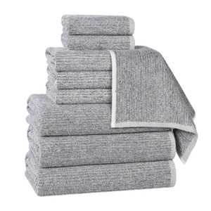 Viscose Cotton Blend Medium Weight Soft Textured Ribbed Towel Set by Blue Nile Mills - 1 of 4