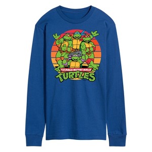 Men's - Teenage Mutant Ninja Turtles - Retro Sunset Circle Long Sleeve Graphic T-Shirt - 1 of 4