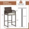 Costway Patio Bar Stools Set of 2/4 PE Rattan Bar Height Chairs with Backrests & Armrests - 3 of 4