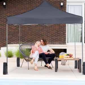 10 x 10ft Pop Up Canopy Tent Easy Setup Outdoor Shade Instant Portable Sun Shelter Canopy Tent for Parties Camping Beach - 1 of 4