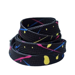 INSPIRE CHIC Flat Colorful Speckled Ink Shoestring Print Shoe Laces for Sneakers 2 Pairs - 1 of 4