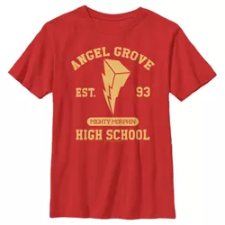 Boy's Power Rangers Angel Grove Rangers  T-Shirt - Red - X Large
